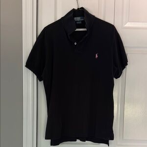 Polo by Ralph Lauren Black and Pink Polo Shirt Classic Design
